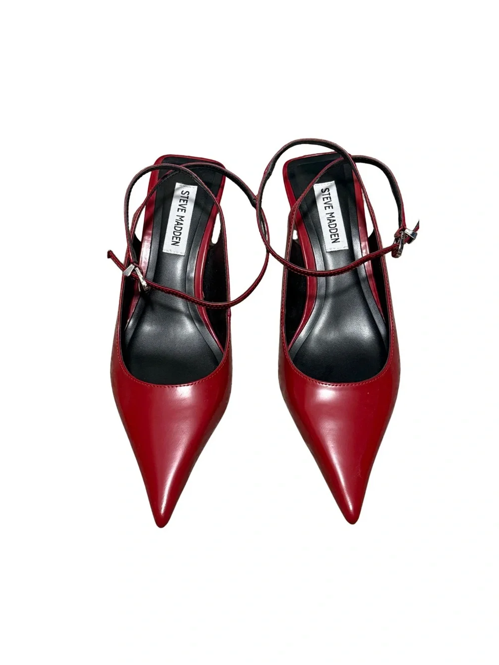 Steve Madden Burgundy Pointed Toe Ankle-Strap Pumps